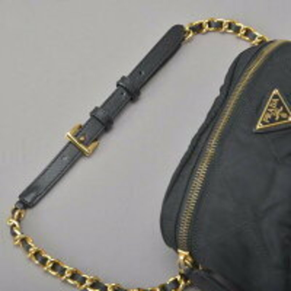 PRADA Waist bag Body Belt Bum chain belt shoulder bag leather black - Picture 6 of 10